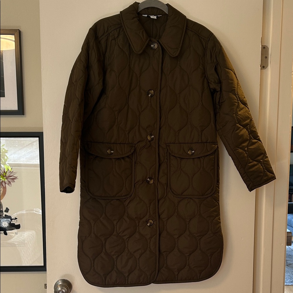Old Navy Women's Quilted Olive Coat